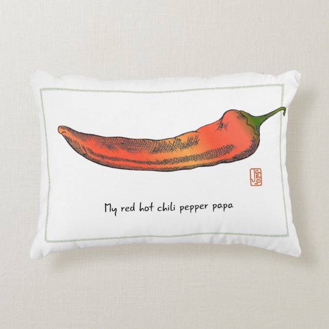 Red Hot Chili Pepper Papa Accent Pillow Dekokissen (Vorderseite)