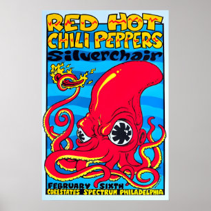 Red Hot Chili Peppers Poster psychedelische Tinten