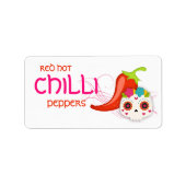 Red Hot Chili Sauce Pepper Skull Label Adressaufkleber (Vorne)