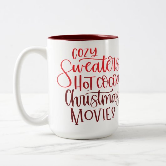 Red Hot Cocoa Weihnachten Zweifarbige Tasse (Links)