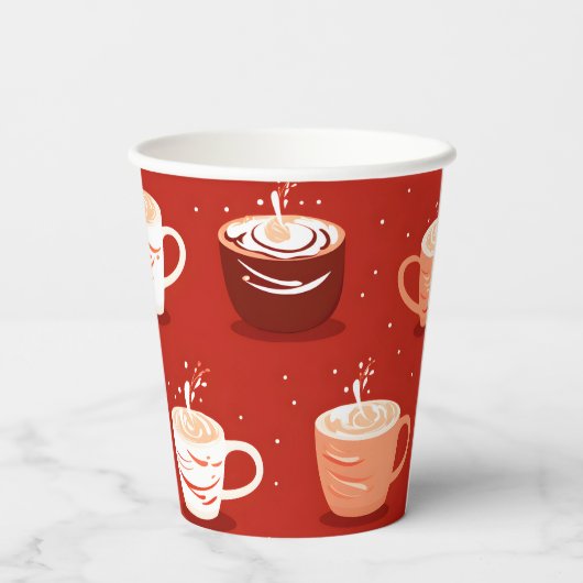 Red Hot Coffee & Cococoa Design Pappbecher (Rückseite)