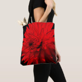 Red Hot Dahlia Abstrakte Blume Art Tasche (Von Nahem)