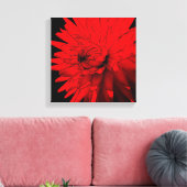Red Hot Dahlia Blume Abstrakte Kunst Leinwanddruck (Insitu (Wohnzimmer))