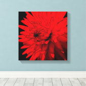 Red Hot Dahlia Blume Abstrakte Kunst Leinwanddruck (Insitu (Holzboden))