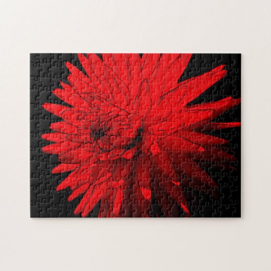 Red Hot Dahlia Blume Abstrakte Kunst Puzzle (Horizontal)