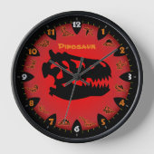 Red Hot Dinosaurier Wall Clock Uhr (Vorderseite)