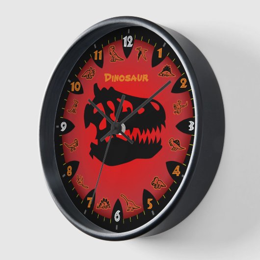 Red Hot Dinosaurier Wall Clock Uhr (Winkel)
