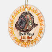 Red Hot Firefighter-Ornament Keramik Ornament (Links)