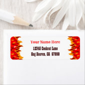 Red Hot Flames Editable Western Rücksendeadresse (Insitu)