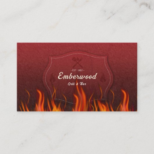 Red Hot Grill Business Card Visitenkarte (Vorderseite)