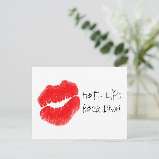 Red Hot Lips I Postkarte (Stehend Vorderseite)
