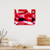 Red Hot Lipstick Lippen Poster (Küche)