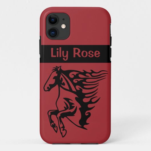 Red Hot Metallic Pony Horse Bronco Case-Mate iPhone Hülle (Rückseite)