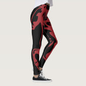 Red Hot Metallic Pony Stallion Steel Lineart Leggings (Rechts)