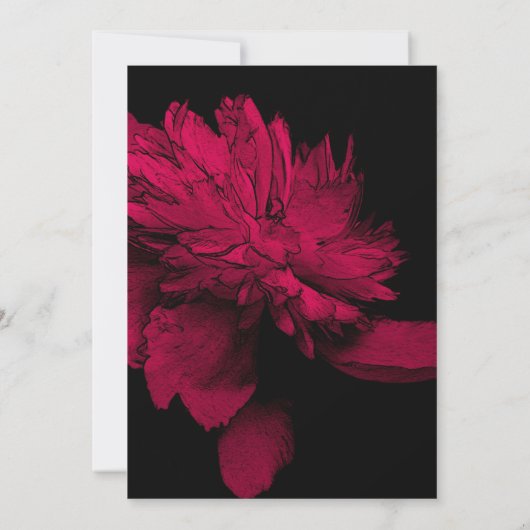 Red Hot Peak auf Black Floral Party Einladung (Rückseite)