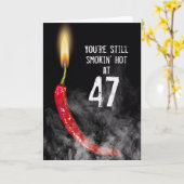 Red Hot Pepper 47. Geburtstagkarte Karte (Gelbe Blume)