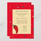 Red Hot Pepper 60. Geburtstagsparty Einladung (Vorne/Hinten)