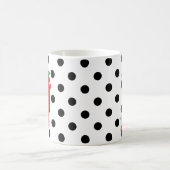 Red Hot Pepper Diva Black Polka Dots Tasse (Mittel)