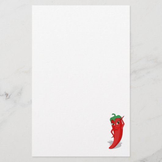 Red Hot Pepper Diva Briefpapier (Rückseite)