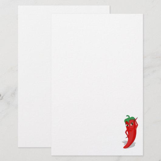 Red Hot Pepper Diva Briefpapier (Vorne/Hinten)