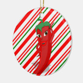 Red Hot Pepper Diva Candy Cane Keramik Ornament (Links)