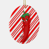 Red Hot Pepper Diva Candy Cane Keramik Ornament (Rechts)