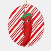 Red Hot Pepper Diva Candy Cane Keramik Ornament (Links)