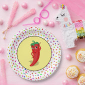 Red Hot Pepper Diva Confetti Muster Pappteller (Party)