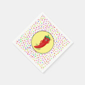 Red Hot Pepper Diva Confetti Muster Serviette (Ecke)