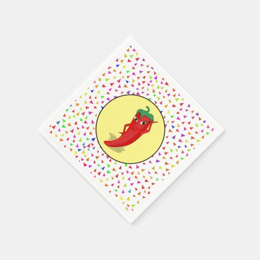 Red Hot Pepper Diva Confetti Muster Serviette (Ecke)