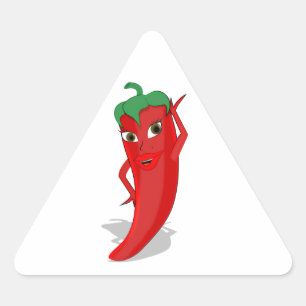 Red Hot Pepper Diva Dreieckiger Aufkleber