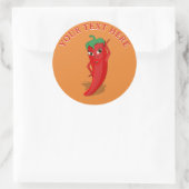 Red Hot Pepper Diva Editable Text Runder Aufkleber (Tasche)