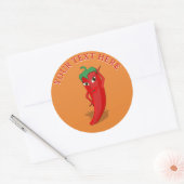 Red Hot Pepper Diva Editable Text Runder Aufkleber (Umschlag)