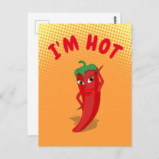 Red Hot Pepper Diva Gradient Postkarte (Vorne/Hinten)