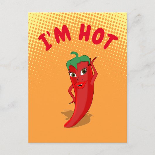 Red Hot Pepper Diva Gradient Postkarte (Vorderseite)