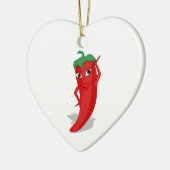 Red Hot Pepper Diva Keramik Ornament (Links)