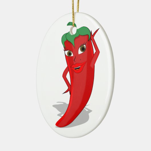 Red Hot Pepper Diva Keramik Ornament (Links)