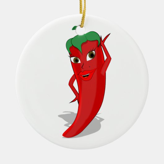 Red Hot Pepper Diva Keramikornament (Vorne)
