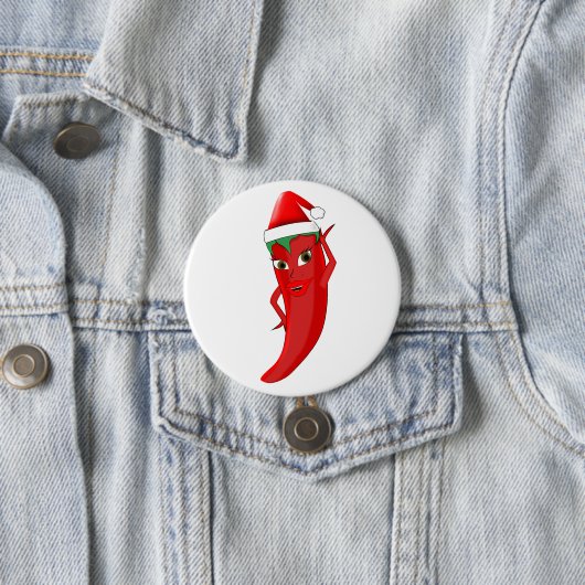 Red Hot Pepper Diva mit Santas-Hut Button (Beispiel)
