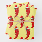 Red Hot Pepper Diva mit Santas-Hut Geschenkpapier Set (Beispiel)