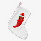 Red Hot Pepper Diva mit Santas-Hut Kleiner Weihnachtsstrumpf (Vorderansicht (hängend))