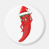 Red Hot Pepper Diva mit Santas-Hut Magnet (Vorne)