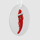 Red Hot Pepper Diva mit Santas-Hut Ornament (Vorderseite)