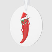 Red Hot Pepper Diva mit Santas-Hut Ornament (Vorderseite)