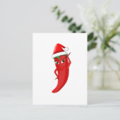 Red Hot Pepper Diva mit Santas-Hut Postkarte (Stehend Vorderseite)