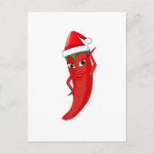 Red Hot Pepper Diva mit Santas-Hut Postkarte (Vorderseite)