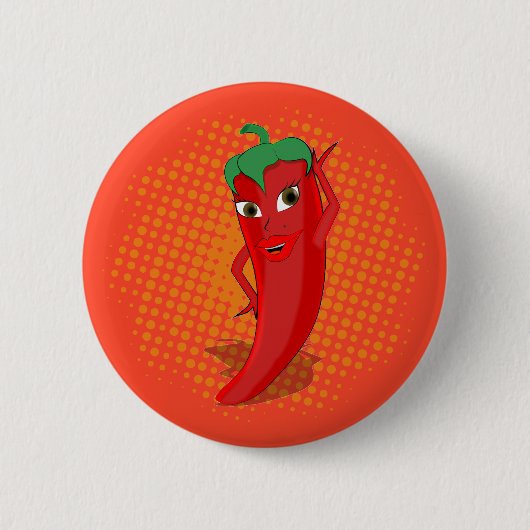 Red Hot Pepper Diva Orange Dot Button (Vorderseite)