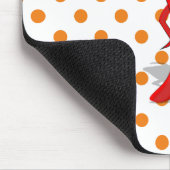 Red Hot Pepper Diva Orange Polka Dots Mouse Pad Mousepad (Ecke)