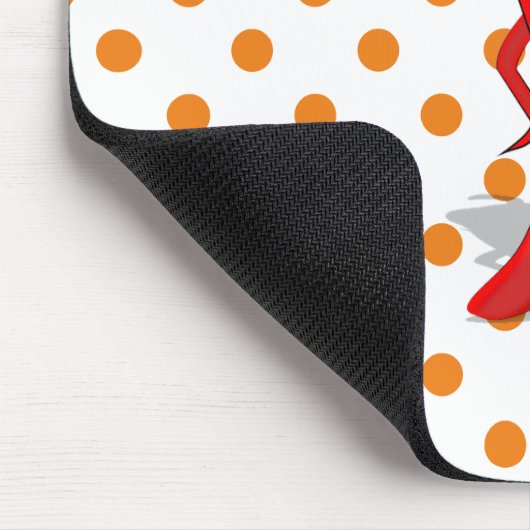 Red Hot Pepper Diva Orange Polka Dots Mouse Pad Mousepad (Ecke)