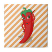Red Hot Pepper Diva Orange Streifen Fliese (Vorderseite)